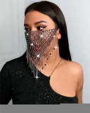 Rhinestone-Embellished Tassel Patchwork Face Mask GZYY-1254