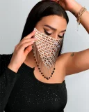 Rhinestone-Embellished Tassel Patchwork Face Mask GZYY-1254