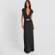Hollow Out Deep V Neck Maxi Dress GSZM-C26DS262