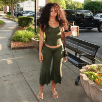 Mesh Patchwork Sleeveless Two Piece Pants Set MXBF-Y26ST267