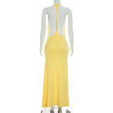 Solid Color Sleeveless Backless Maxi Dress GSZM-C26DS258