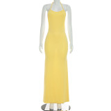 Solid Color Sleeveless Backless Maxi Dress GSZM-C26DS258