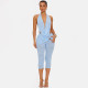 Solid Color Sleeveless Backless Two PIece Pants Set GSZM-C26ST240
