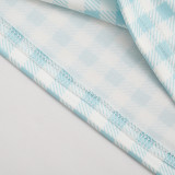 Plaid Print Halterneck Top Seventh Pants Suit GSZM-C26ST238