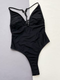 Sexy Hollow Out Solid One Piece Swimsuit CSYZ-D339WY