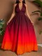 V Neck Gradient-Color Maxi Dress GYLY-11264