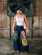 Plus Size Patchwork Graffiti And Print Loose Jeans GYLN-0824