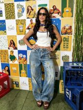 Plus Size Paint Accents Loose Jeans GYLN-0049