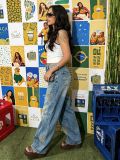 Plus Size Paint Accents Loose Jeans GYLN-0049