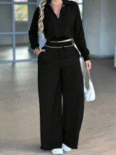 Casual Long Sleeve Two Piece Pants Set MIL-321