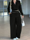 Casual Long Sleeve Two Piece Pants Set MIL-321