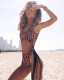 Leopard Print Hollow Out One Piece Swimsuit CSYZ-1973