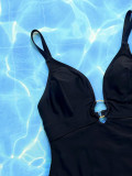 Solid Color Backless One Piece Swimsuit CSYZ-D165W