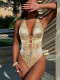 Sexy Print Hollow Out One Piece Swimsuit CSYZ-G325WY