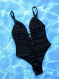 Solid Color Backless One Piece Swimsuit CSYZ-D165W