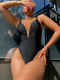 Solid Color Backless One Piece Swimsuit CSYZ-D165W