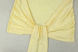 Sexy Solid Color Ruched Mini Dress GJYO-JD305598