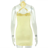 Sexy Solid Color Backless Mini Dress GJYO-JD305589