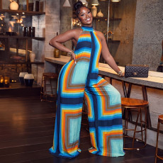 Print Sleeveless Backless Loose Jumpsuit GJYO-JP006372