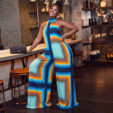 Print Sleeveless Backless Loose Jumpsuit GJYO-JP006372