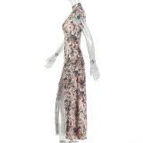 Color Block Sleeveless Split Maxi Dress GJYO-JD305295