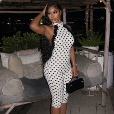 Polka Dot Print Backless Jumpsuit GJYO-JP006337