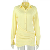 Long Sleeve Solid Color Mini Dress GJYO-JD305566