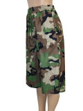 Camouflage Print Wide Leg Fifth Pants SH-391602