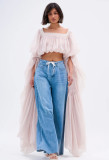 Double-layered Chiffon Ruched Short Tops LSD-2921