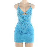 Sexy Sequin Sling Ruched Mini Dress DLSF-K6D11944A