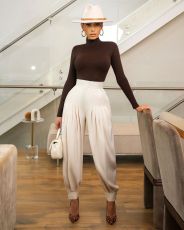 Solid Color Press Pleated Pants LSD-2909