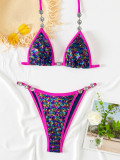 Sexy Contrast Color Sequin Bikinis 2 Piece Swimsuit CASF-6824
