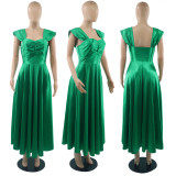 Ice-Silk Solid Color Maxi Dress GYLY-9848