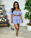 One Shoulder Ruffles Two Piece Short Set LSD-2941