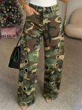 Camouflage Print Loose Jeans OD-8782