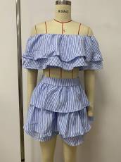 One Shoulder Ruffles Two Piece Short Set LSD-2941