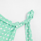 Polka Dot Print Backless Two Piece Pants Set MXBF-Q26ST092