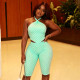 Polka Dot Print Backless Two Piece Pants Set MXBF-Q26ST092