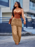 Vintage Faux Two-Piece Wide Leg Jeans SH-391550