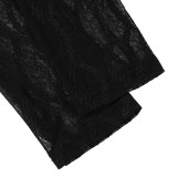 Sexy See Through Hollow Out Two Piece Pants Set MZ-26008