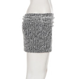 Sequin Ruched Slim Mini Skirts GPKJ-MR47638