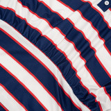Contrast Color Stripe Lapel Top GSBW-Q26TP095