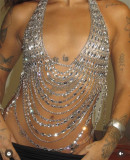 Multi-Layer Sparkling Diamond Chain Vest Chest Chain GZYY-B27232