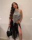 Halterneck Backless Shiny Diamond Chain Top GZYY-B25633