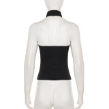 Halterneck Off Shoulder Tank Tops GPKJ-MR49537