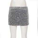 Sequin Ruched Slim Mini Skirts GPKJ-MR47638