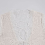 Lace Patchwork Hollow Out T Shirt GPKJ-MR49680