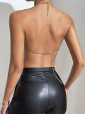Metal Sequins Backless Chain Tank Top GZYY-20470