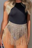 Rhinestone Fishnet Patchwork Skirt GZYY-1166