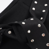 Rivet Decorative Lace Up Shorts GPKJ-MR49597
